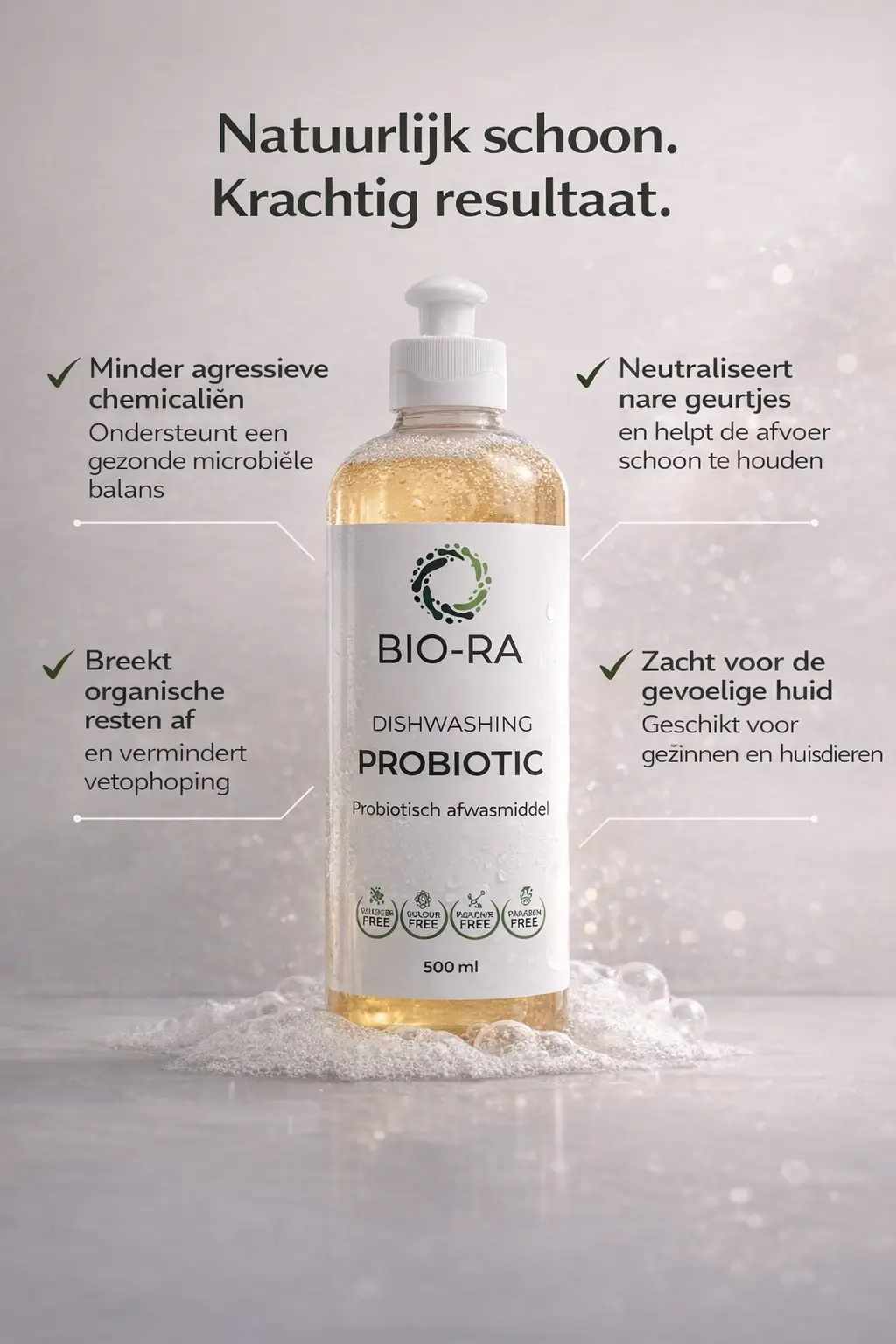 BIO-RA Dishwashing Probiotic – Probiotisch Afwasmiddel 500ml - Afbeelding 5