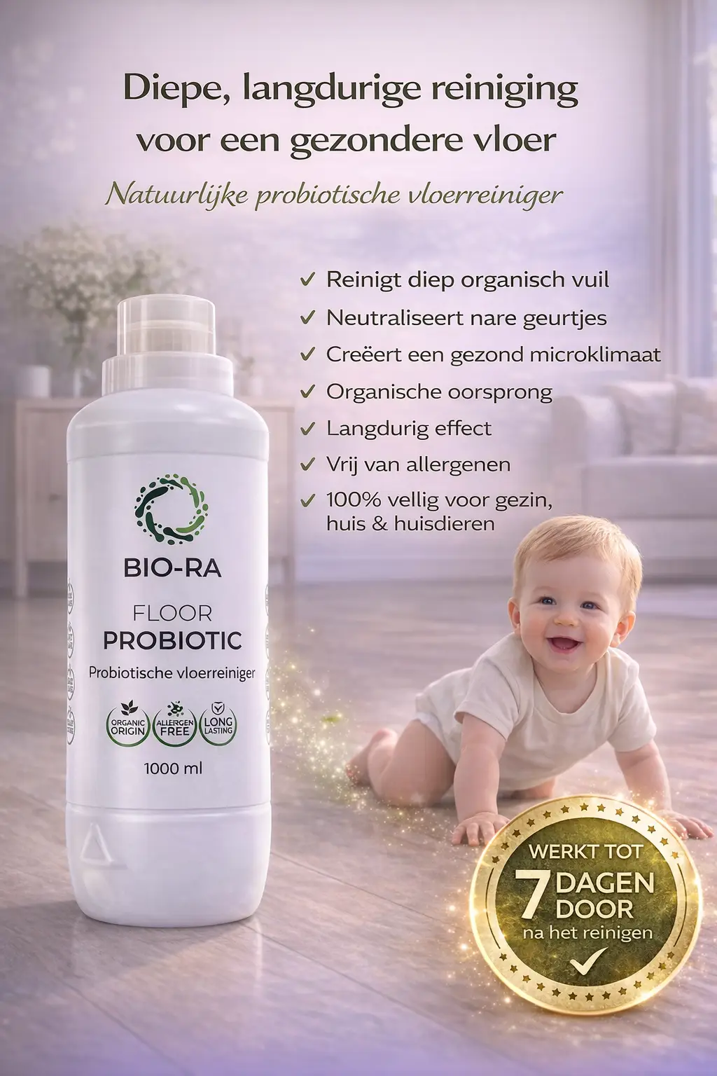 BIO-RA Floor Probiotic – Probiotische Vloerreiniger 1000ml - Afbeelding 2